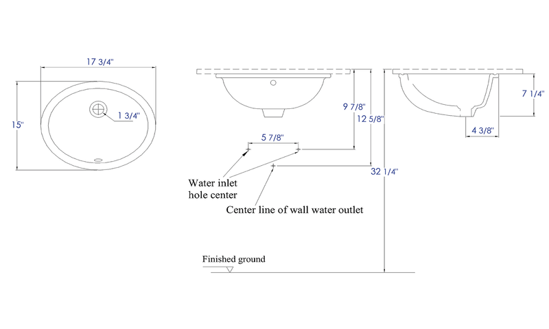 EAGO USA EAGO BC224 White Ceramic 18"x15" Undermount Oval Bathroom Sink