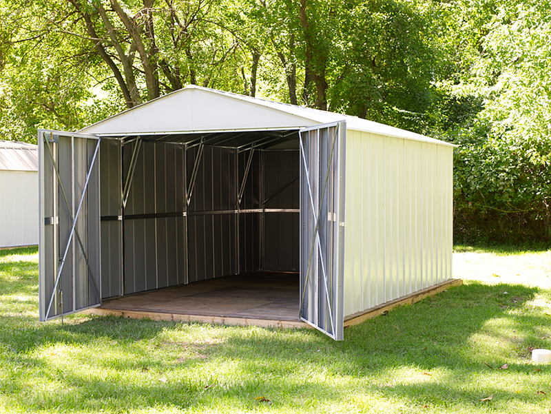 Shelter Logic Commander™ Series Storage Building, 10 ft. x 20 ft. x 8 ft.Hot Dipped Galvanized Steel Eggshell
