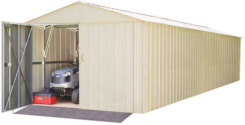 Shelter Logic Commander 10 x 30 ft. Steel Storage Building Eggshell
