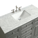 Eviva Monroe 42" Gray Transitional Bathroom Vanity w/ White Carrara Top