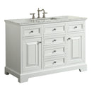 Eviva Monroe 48" White Transitional Bathroom Vanity w/ White Carrara Top