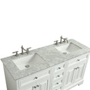 Eviva Monroe 72" White Transitional Double Sink Bathroom Vanity w/ White Carrara Top
