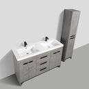 Eviva Lugano 60" Cement Gray Modern Double Sink Bathroom Vanity w/ White Integrated Top