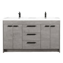 Eviva Lugano 84" Cement Gray Modern Double Sink Bathroom Vanity w/ White Integrated Top
