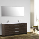 Eviva Lugano 84" Gray Oak Modern Double Sink Bathroom Vanity w/ White Integrated Top