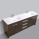 Eviva Lugano 84" Gray Oak Modern Double Sink Bathroom Vanity w/ White Integrated Top