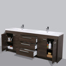 Eviva Lugano 84" Gray Oak Modern Double Sink Bathroom Vanity w/ White Integrated Top