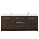 Eviva Lugano 84" Gray Oak Modern Double Sink Bathroom Vanity w/ White Integrated Top