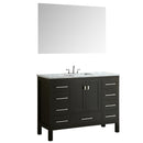 Eviva Aberdeen 48" Espresso Transitional Bathroom Vanity w/ White Carrara Top