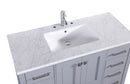 Eviva Aberdeen 42" Gray Transitional Bathroom Vanity w/ White Carrara Top
