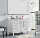 Eviva Aberdeen 42" Gray Transitional Bathroom Vanity w/ White Carrara Top