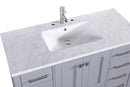 Eviva Aberdeen 48" Gray Transitional Bathroom Vanity w/ White Carrara Top