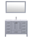 Eviva Aberdeen 48" Gray Transitional Bathroom Vanity w/ White Carrara Top