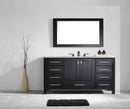Eviva Aberdeen 60" Espresso Transitional Single Sink Bathroom Vanity w/ White Carrara Top