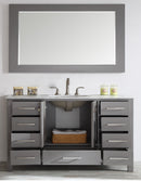 Eviva Aberdeen 60" Gray Transitional Single Sink Bathroom Vanity w/ White Carrara Top