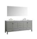Eviva Aberdeen 72" Gray Transitional Double Sink Bathroom Vanity w/ White Carrara Top