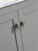 Eviva Aberdeen 78" Gray Transitional Double Sink Bathroom Vanity w/ White Carrara Top