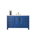 Eviva Navy 48" Deep Blue Transitional Bathroom Vanity w/ White Carrara Top