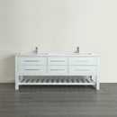 Eviva Natalie 60" White Freestanding Double Sink Bathroom Vanity w/ White Carrara Top