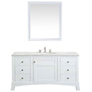 Eviva New York 42" White Bathroom Vanity w/ White Carrara Top