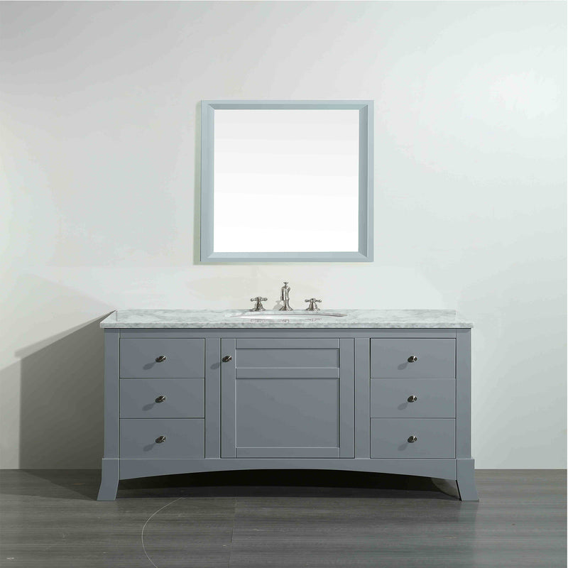 Eviva New York 48" Gray Bathroom Vanity w/ White Carrara Top