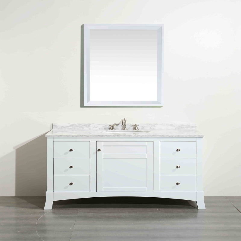 Eviva New York 48" White Bathroom Vanity w/ White Carrara Top