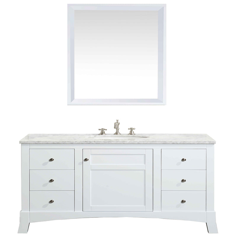 Eviva New York 48" White Bathroom Vanity w/ White Carrara Top