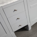 Eviva New York 60" Gray Double Sink Bathroom Vanity w/ White Carrara Top