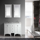 Eviva New York 60" White Double Sink Bathroom Vanity w/ White Carrara Top