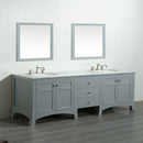 Eviva New York 72" Gray Double Sink Bathroom Vanity w/ White Carrara Top