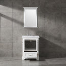 Eviva Houston 24" White Bathroom Vanity w/ Double Ogee Edge White Carrara Top