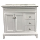Eviva Elite Princeton 36" White Bathroom Vanity w/ Double Ogee Edge White Carrara Top