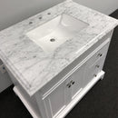 Eviva Elite Princeton 36" White Bathroom Vanity w/ Double Ogee Edge White Carrara Top