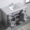 Eviva Elite Princeton 48" Gray Bathroom Vanity w/ Double Ogee Edge White Carrara Top