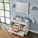 Eviva Elite Stamford 48" White Double Sink Bathroom Vanity w/ Double Ogee Edge White Carrara Top