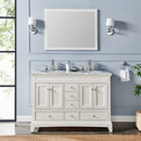 Eviva Elite Stamford 48" White Double Sink Bathroom Vanity w/ Double Ogee Edge White Carrara Top