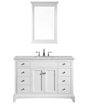 Eviva Elite Stamford 48" White Bathroom Vanity w/ Double Ogee Edge White Carrara Top