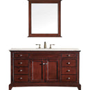 Eviva Elite Stamford 48" Teak Bathroom Vanity w/ Double Ogee Edge Crema Marfil Top