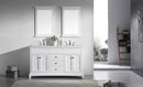 Eviva Elite Stamford 72" White Double Sink Bathroom Vanity w/ Double Ogee Edge White Carrara Top