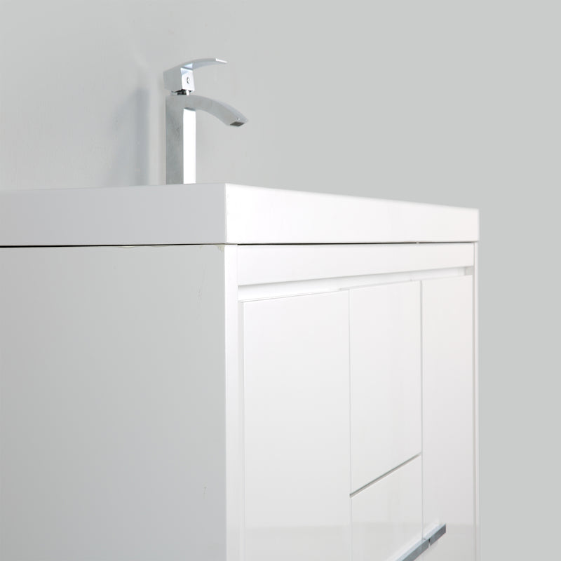 Eviva Grace 48" Glossy White Bathroom Vanity w/ White Integrated Top