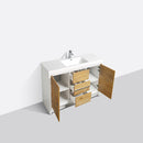 Eviva Grace 60" Natural Oak/White Single Sink Bathroom Vanity w/ White Integrated Top