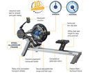 First Degree Fitness E550 Indoor Fluid Rower  Machine, Silver