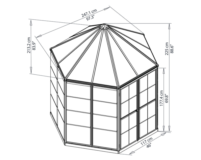 Palram – Canopia Oasis Hex 7' x 8' Greenhouse