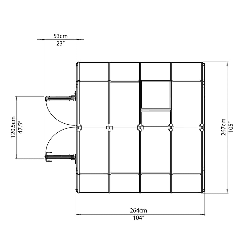 Palram – Canopia Grand Gardener 8' x 8' Greenhouse - Twin Wall