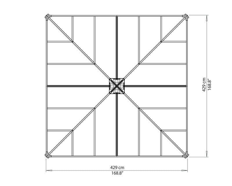 Palram – Canopia Palermo 4300 14' x 14' Gazebo