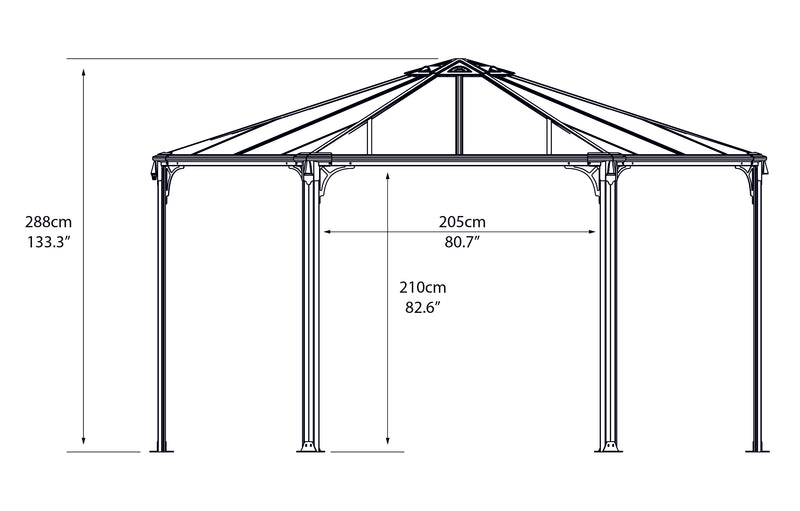 Palram – Canopia Monaco Hexagon Garden Gazebo