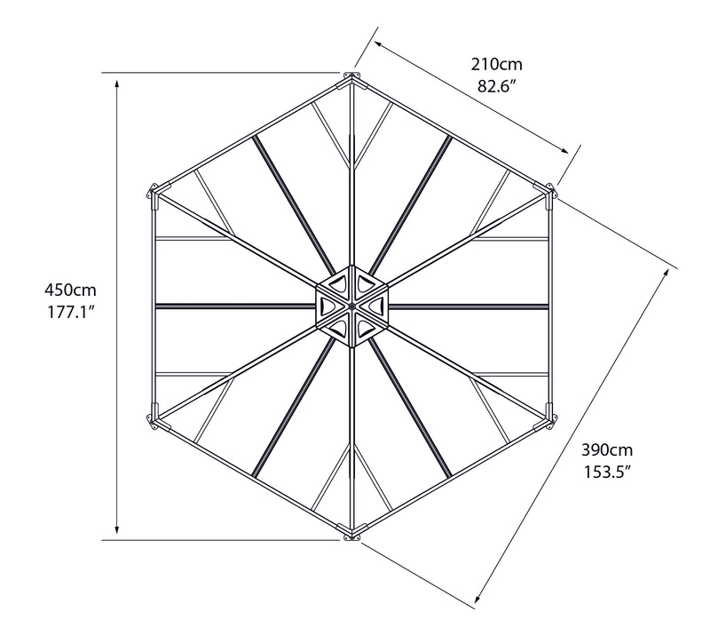 Palram – Canopia Monaco Hexagon Garden Gazebo