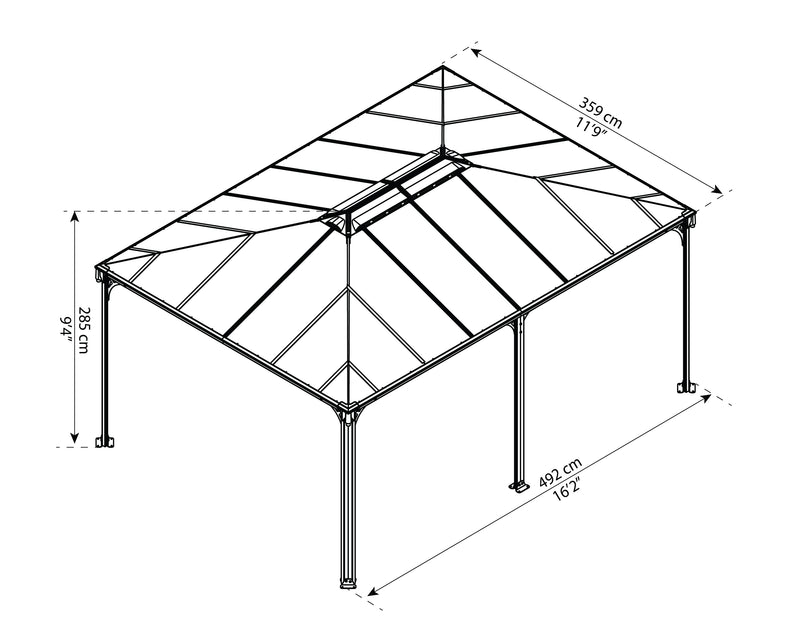 Palram – Canopia Martinique 5000 12' x 16' Garden Gazebo