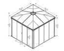 Palram – Canopia Ledro Gazebo 10 x 10 w/screen doors GRAY/BRNZ