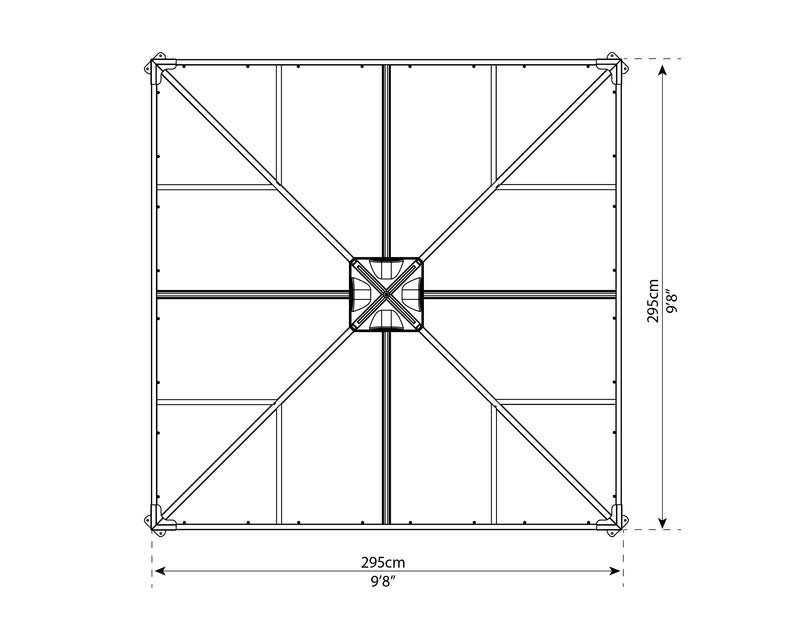 Palram – Canopia Ledro Gazebo 10 x 10 w/screen doors GRAY/BRNZ